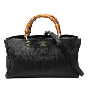 Pre-Loved Gucci Medium Calfskin Bamboo Shopper Satchel